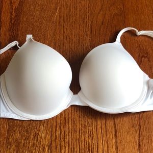 White Victoria's Secret Push Up Bra